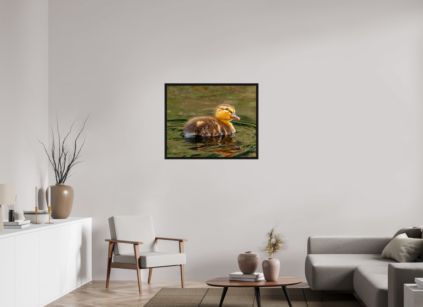 87.5 x 70 cm, Floater Frame Baby Mallard