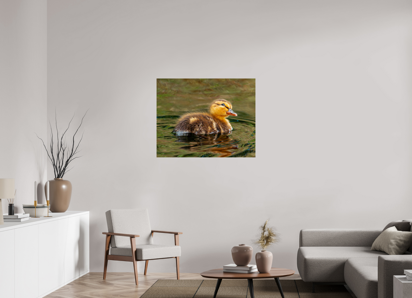 100 x 80 cm, Photo Print Under Acrylic Glass Baby Mallard