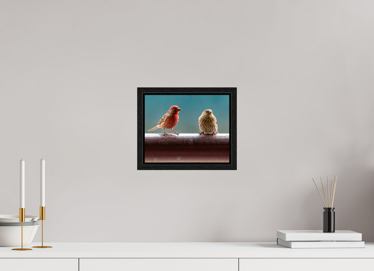 25 x 20 cm, Floater Frame House Finches