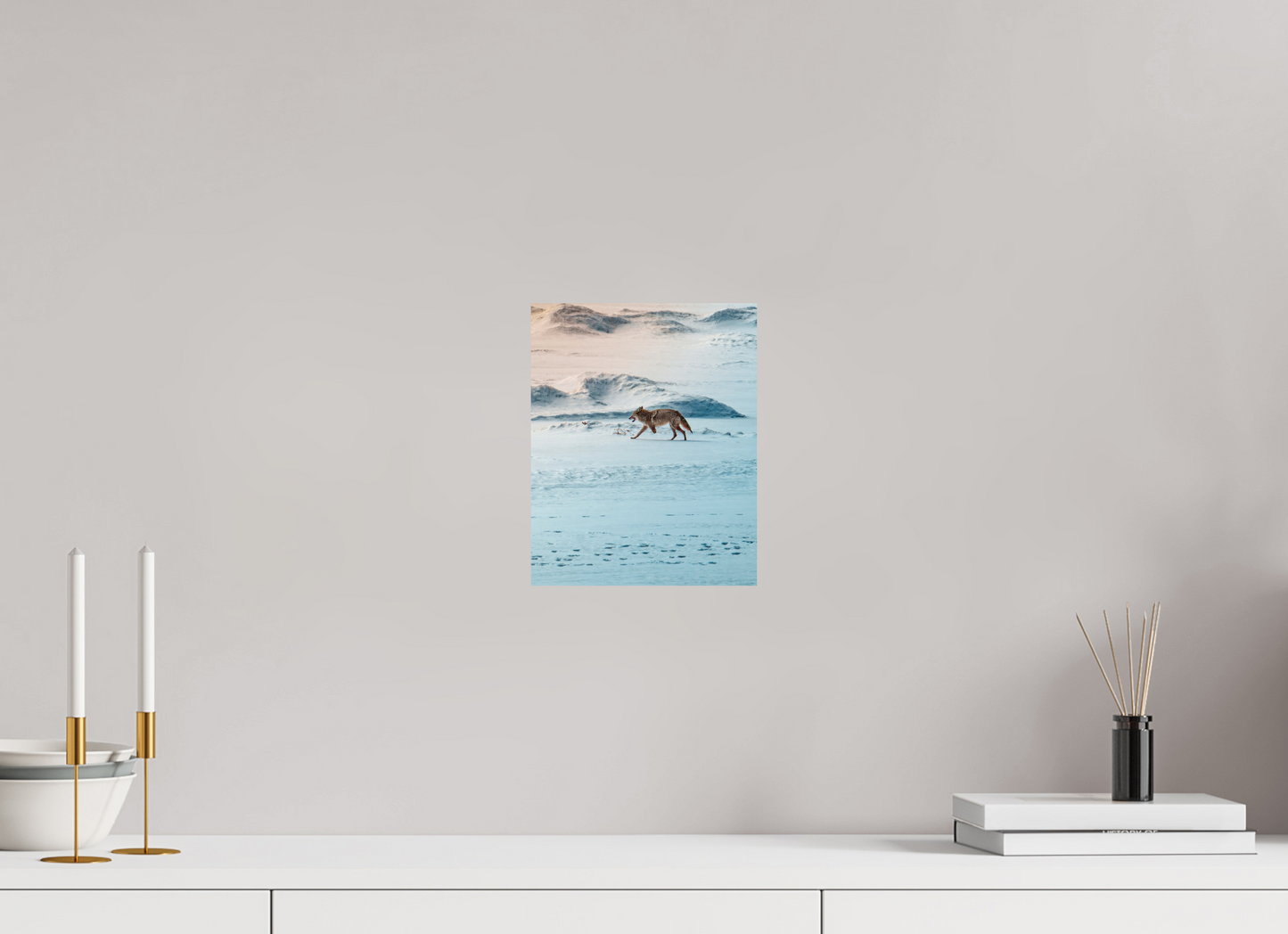 20 x 25 cm, Photo Print On Fuji Crystal DP II Coyote on the frozen river
