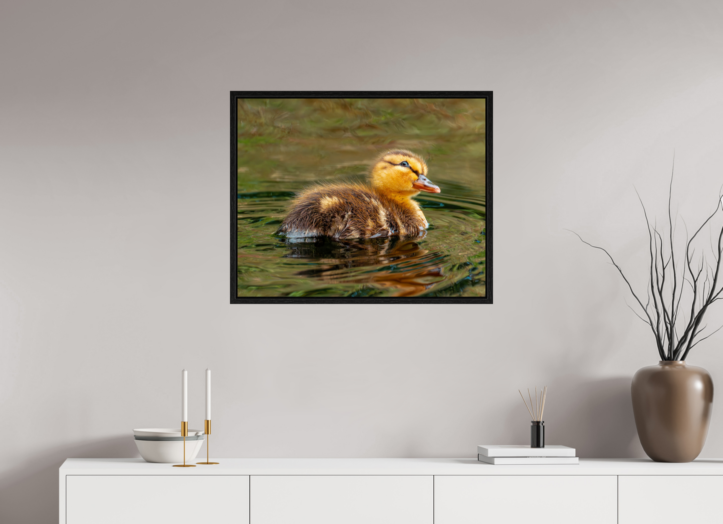 75 x 60 cm, Floater Frame Baby Mallard