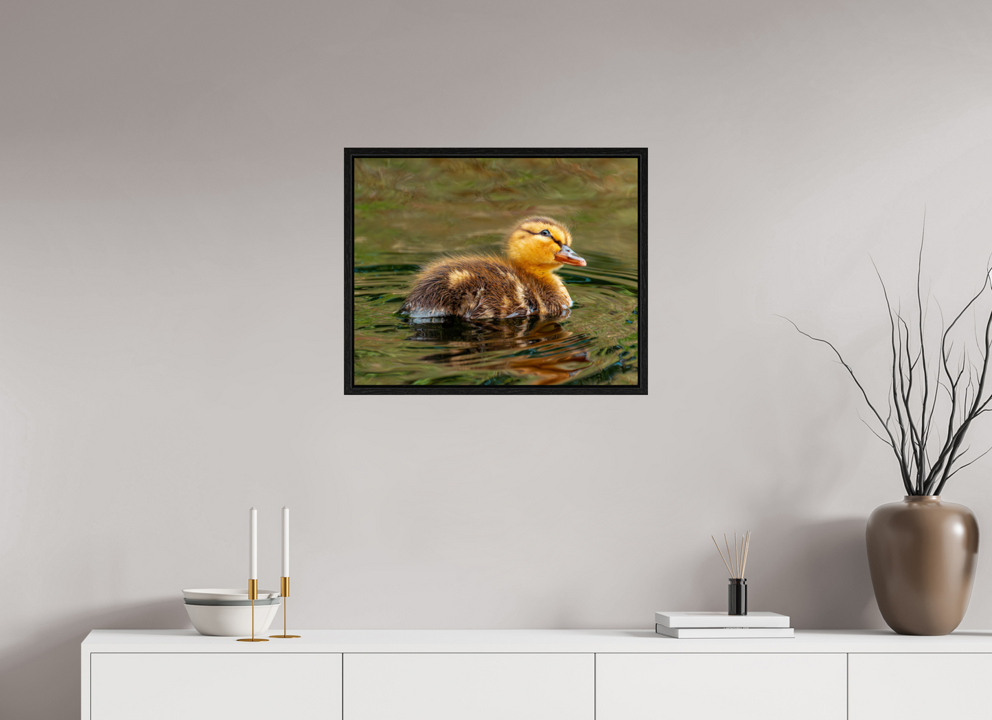 62.5 x 50 cm, Floater Frame Baby Mallard